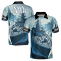 Custom Name Navy Veteran Battle Ship Men's Polo Shirt S-5XL