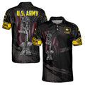 Custom Name U.S ARMY Veteran American Flag Pattern Men's Polo Shirt S-5XL