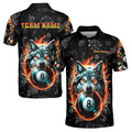 Custom Name Team Billiards Viking Wolf Pattern Men's Polo Shirt S-5XL