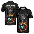 Custom Name Billiards Pool Player Viking Warrior Pattern Men's Polo Shirt S-5XL