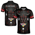 Custom Name Billiards Pool 8 Balls Grunge Viking Warrior Men's Polo Shirt S-5XL