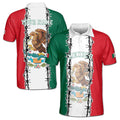 Custom Name Mexico Patriotic Coat of Arms National Pride Men's Polo Shirt S-5XL