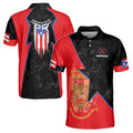 Custom Name Puerto Rico Coat Of Arms Puerto Rico Flag National Pride Men's Polo Shirt S-5XL