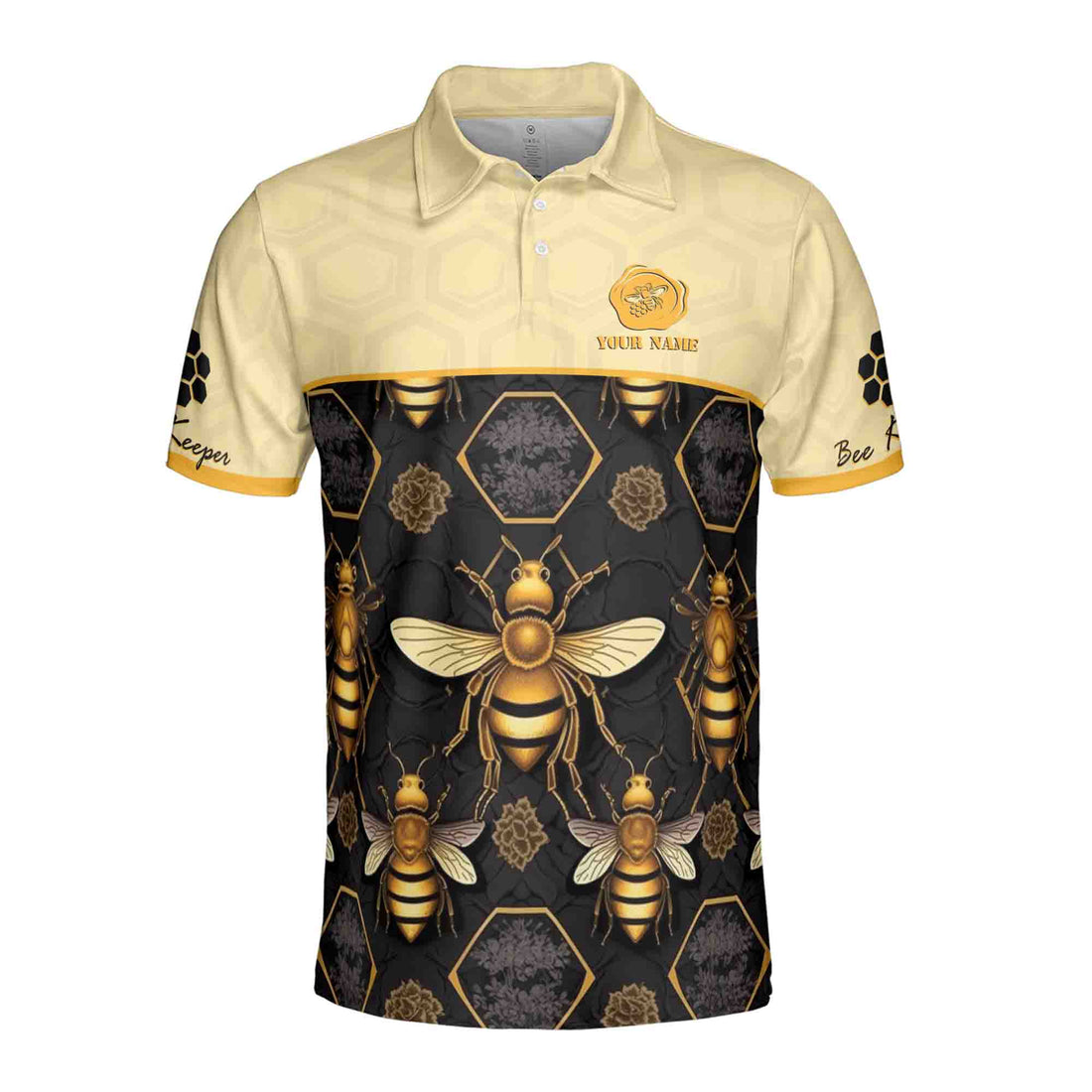 Custom Name I'm A Bee Keeper Beehive Men's Polo Shirt S-5XL
