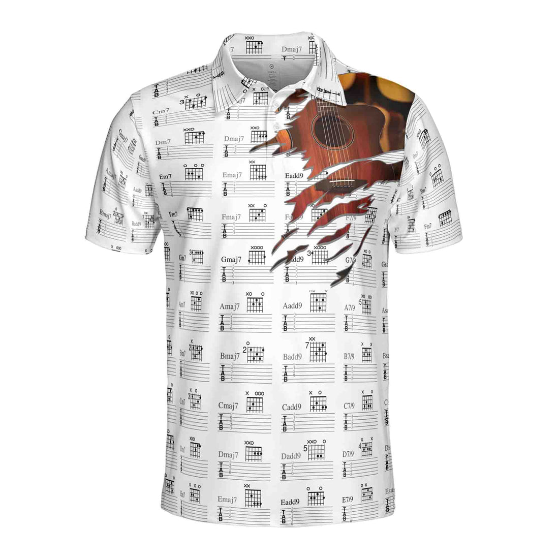 Music Lover Guitar Music Stave Men's Polo Shirt S-5XL