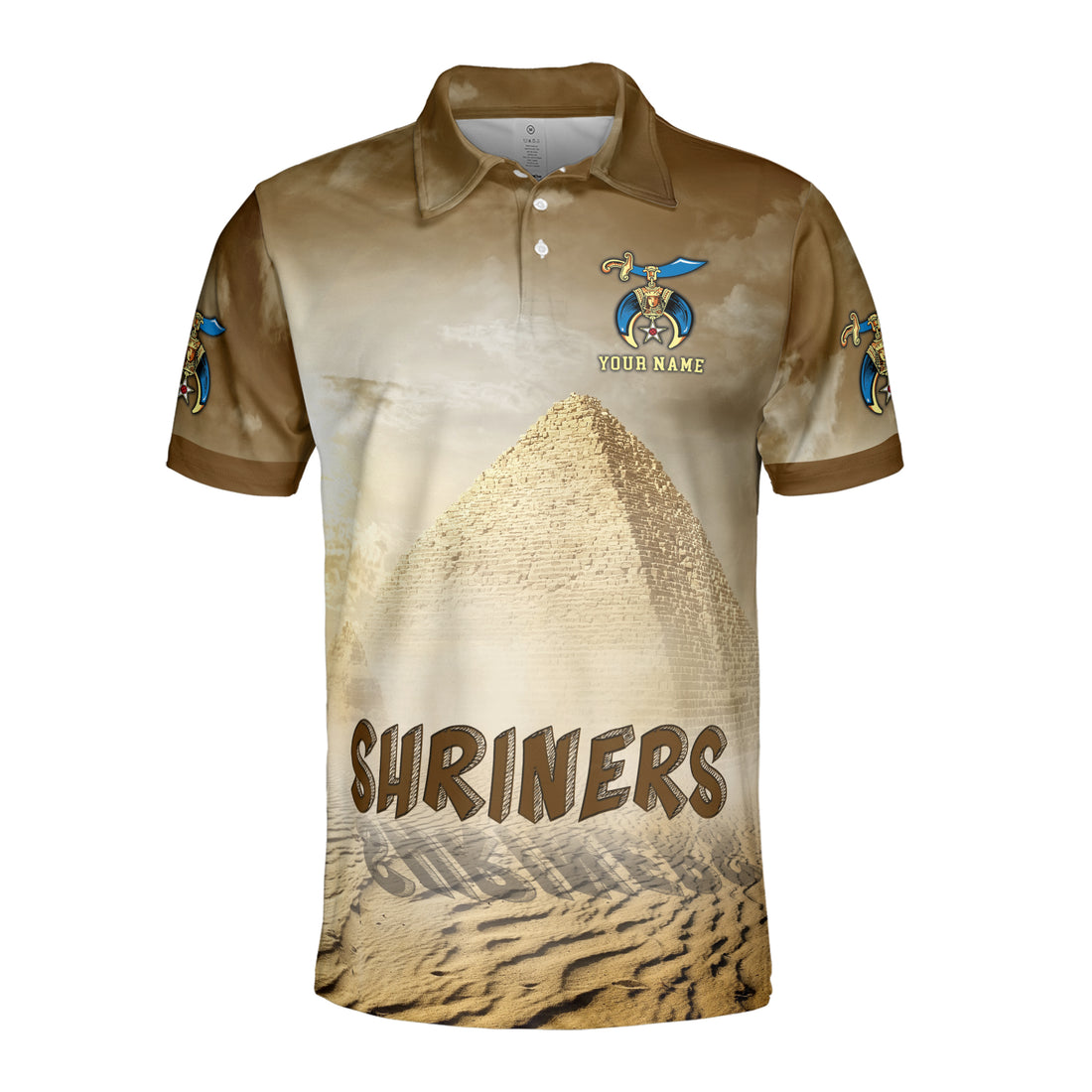 Personalized Egypt Desert Shrines Noble Men's Polo Shirt S-5XL