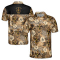 Customized Scottish Rite 33 Brown Tropical Floral Men's Polo Shirt S-5XL
