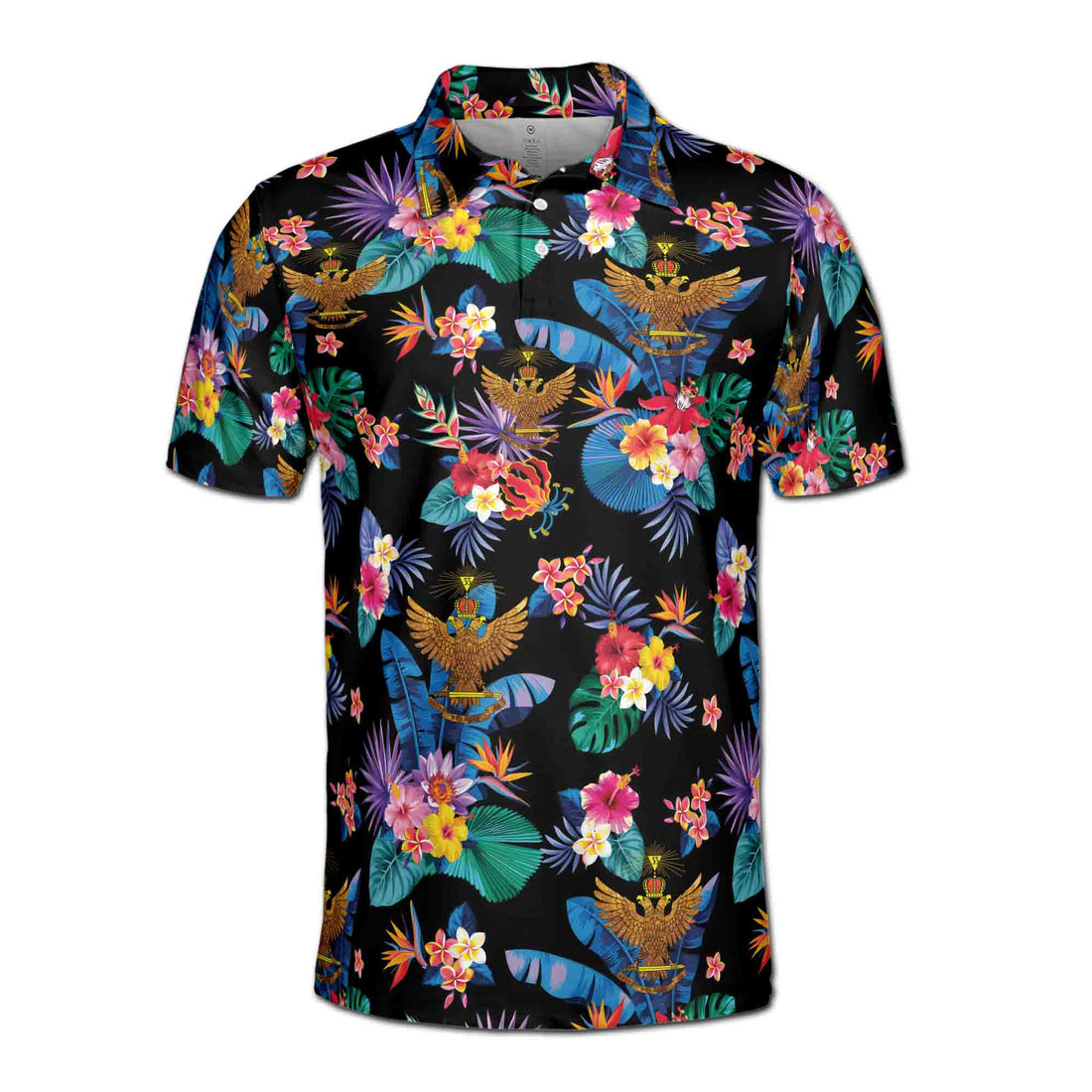 Customized Scottish Rite 33 Colorful Palm Leaf Men's Polo Shirt S-5XL