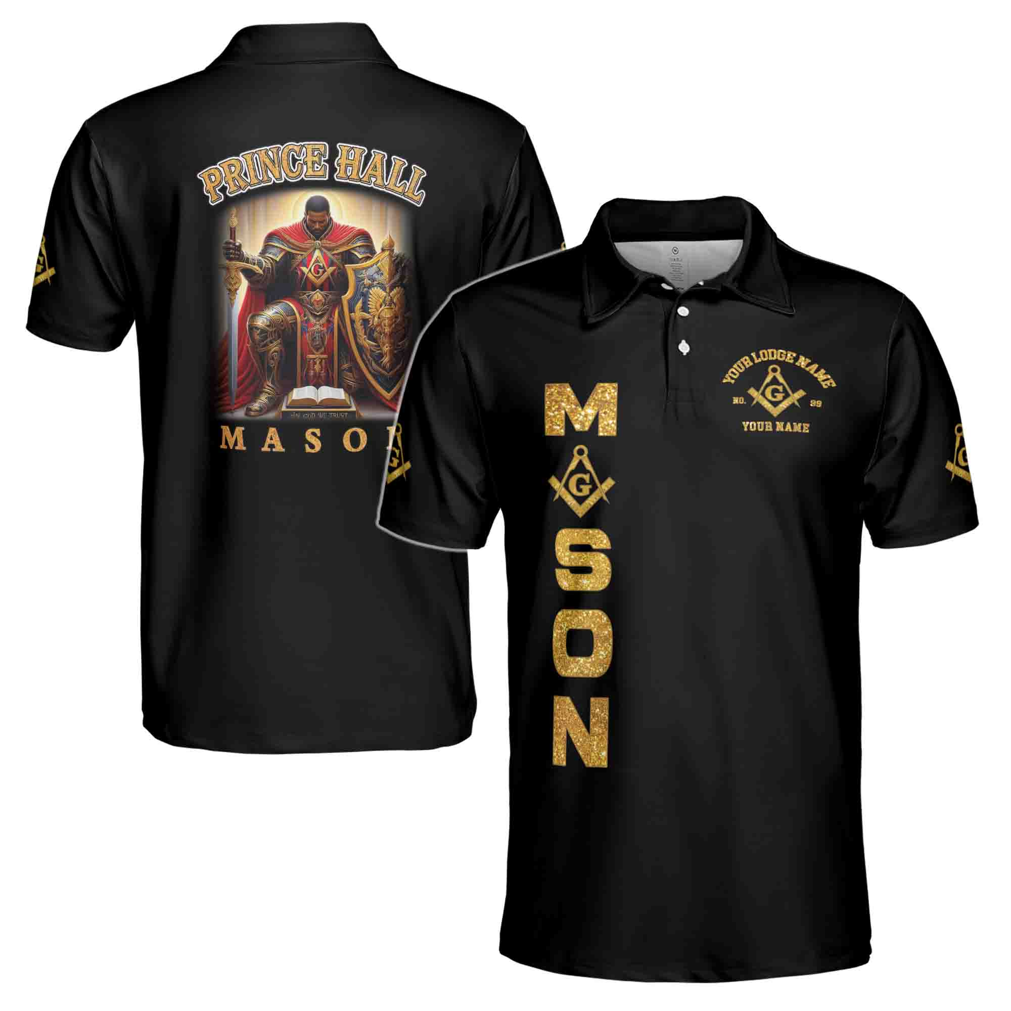 Customized Mason Prince Hall F&A.M Men's Polo Shirt S-5XL