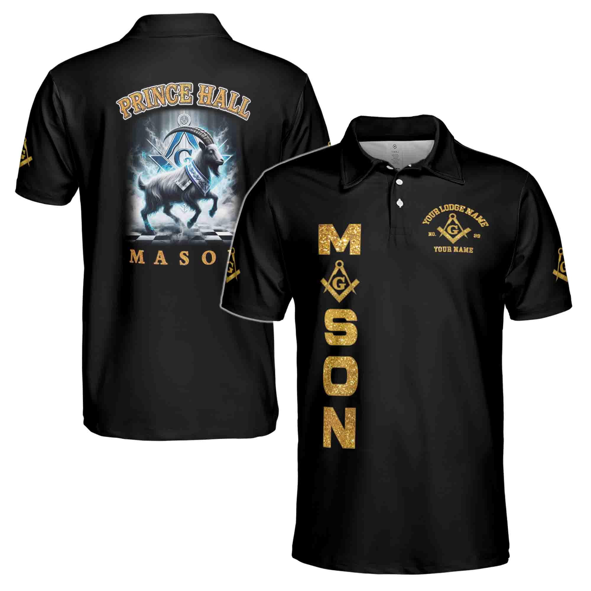 Personalized Freemason Prince Hall Custom Men's Polo Shirt S-5XL