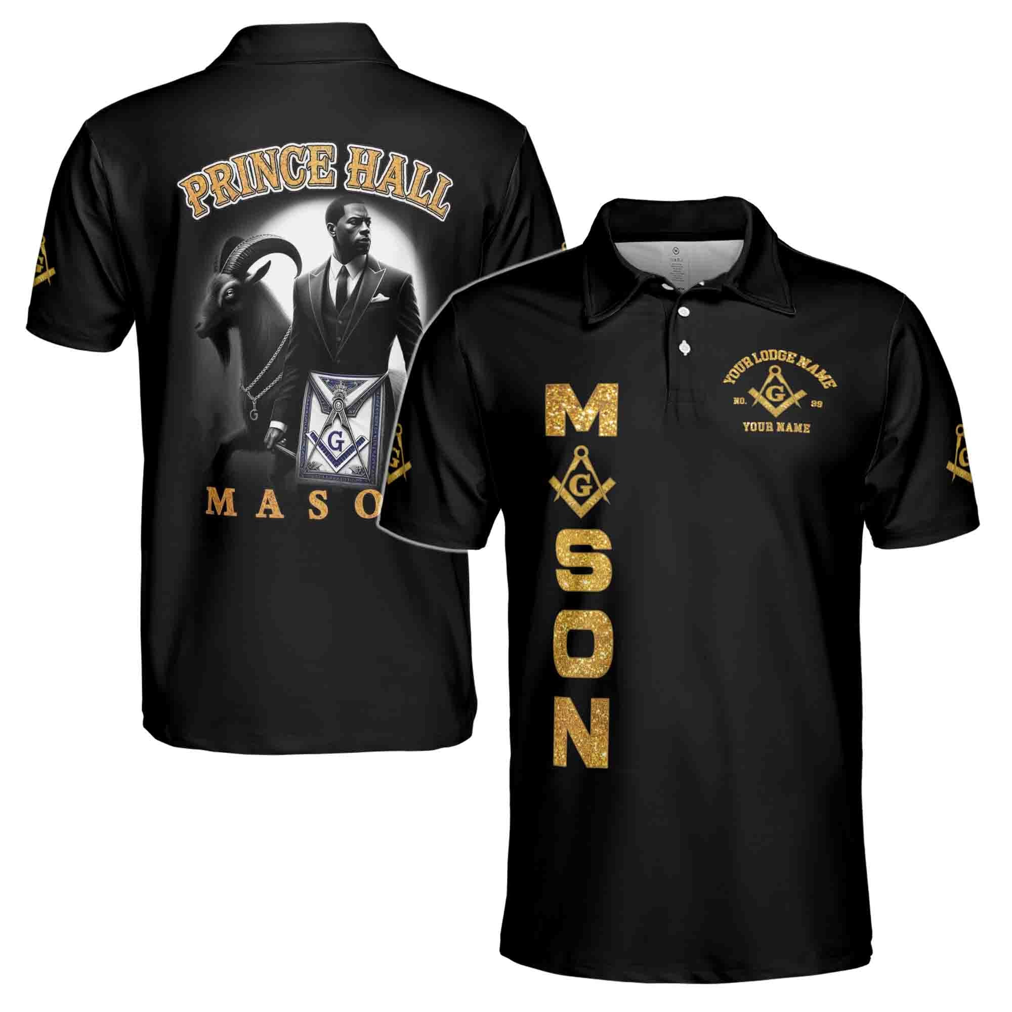 Customized Masonic PHA Riding The Goat Men's Polo Shirt S-5XL
