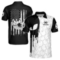 Personalized America Flag Skull Bowling Strike Men's Polo Shirt S-5XL