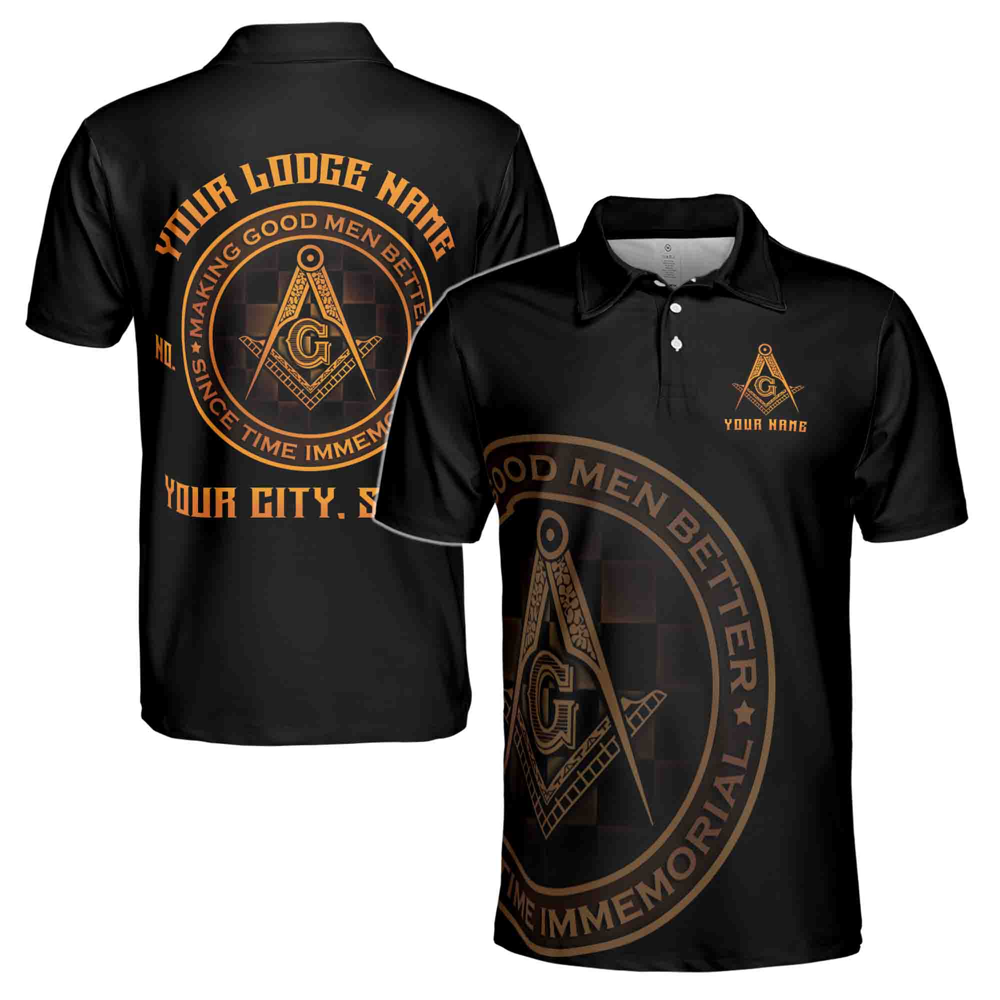 Personalized Making Good Men Better Masonic Lodge Men's Polo Shirt S-5XL