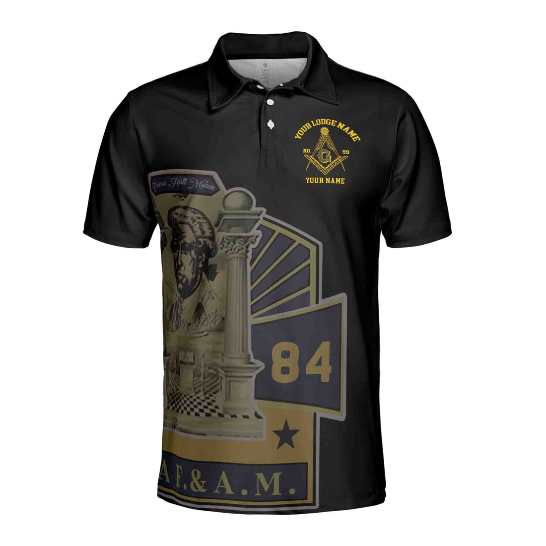 Customized PHA Prince Hall Masonry F.&A.M. Men's Polo Shirt S-5XL