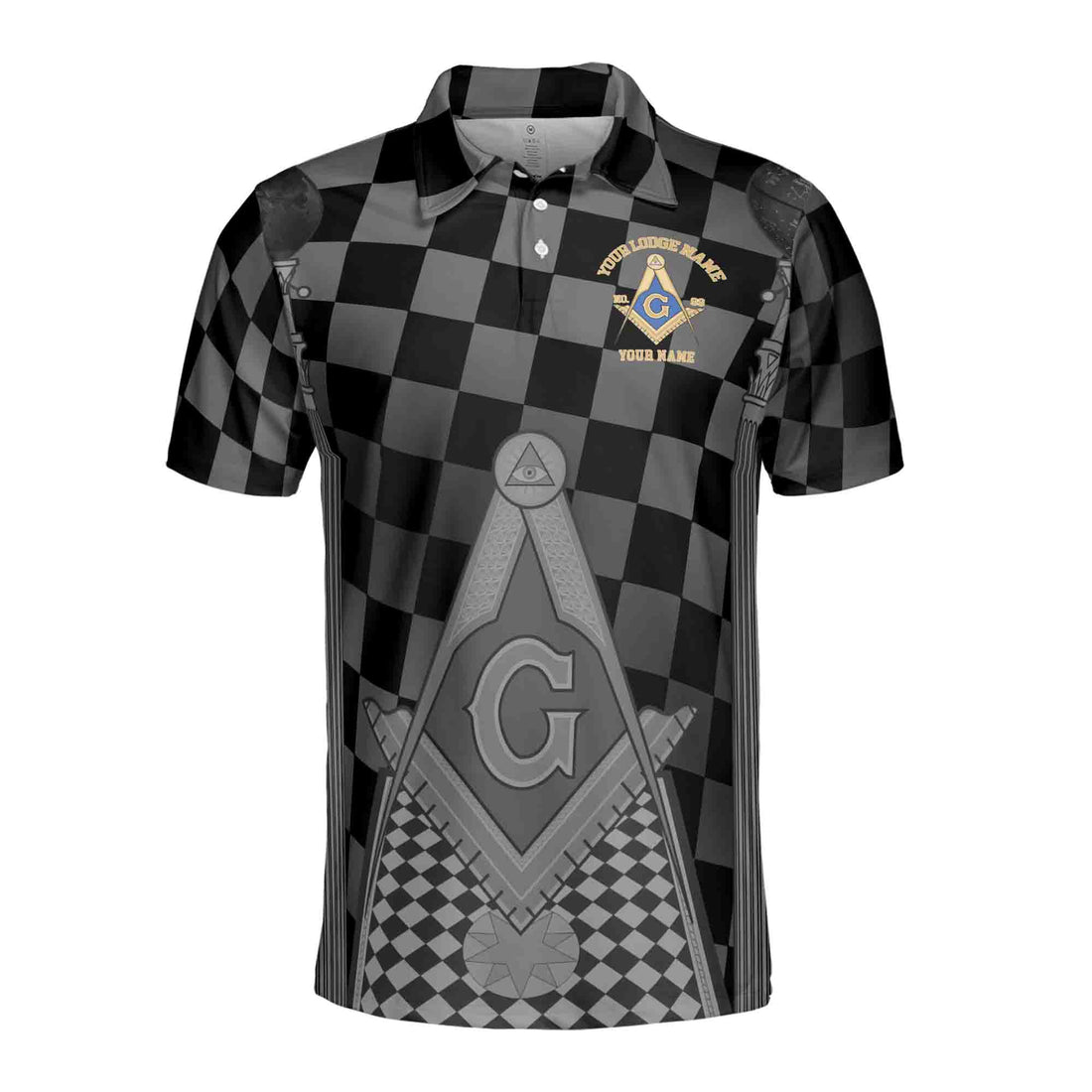 Personalized Blue Lodge Freemasonry With Caro Pattern Men's Polo Shirt S-5XL