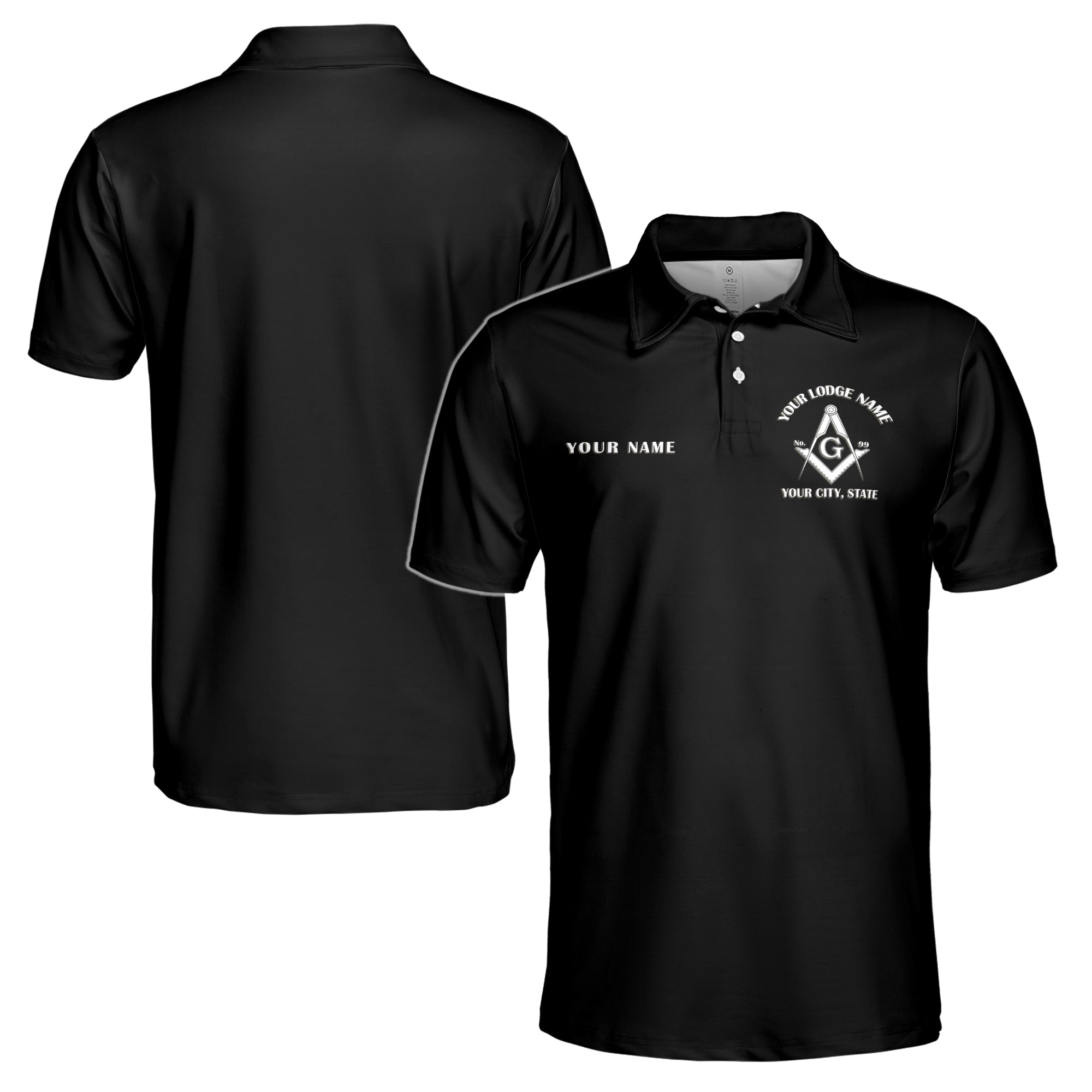 Personalized Master Mason Masonry Men's Polo Shirt S-5XL