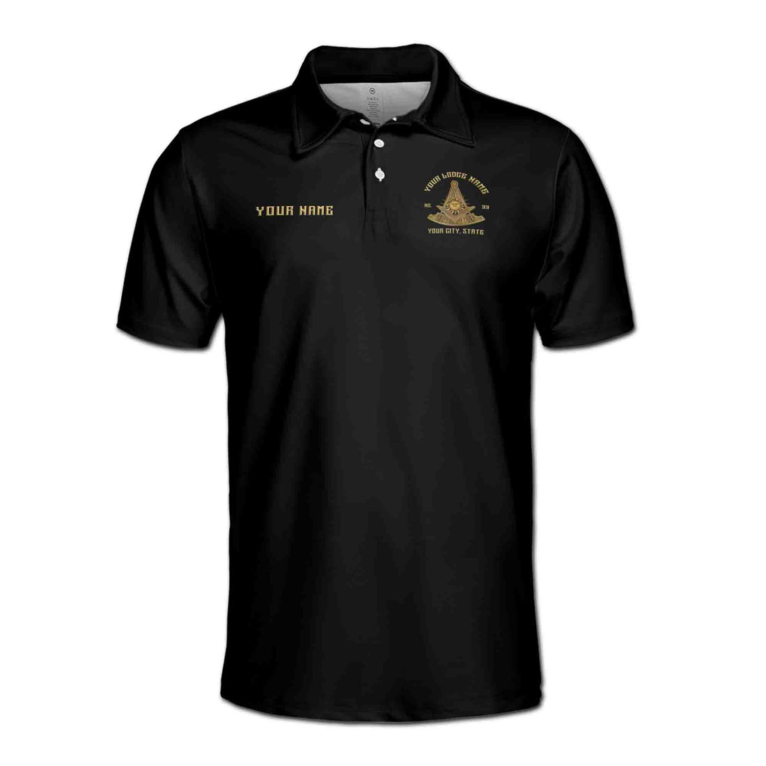 Personalized Freemason Past Master Masonic Men's Polo Shirt S-5XL