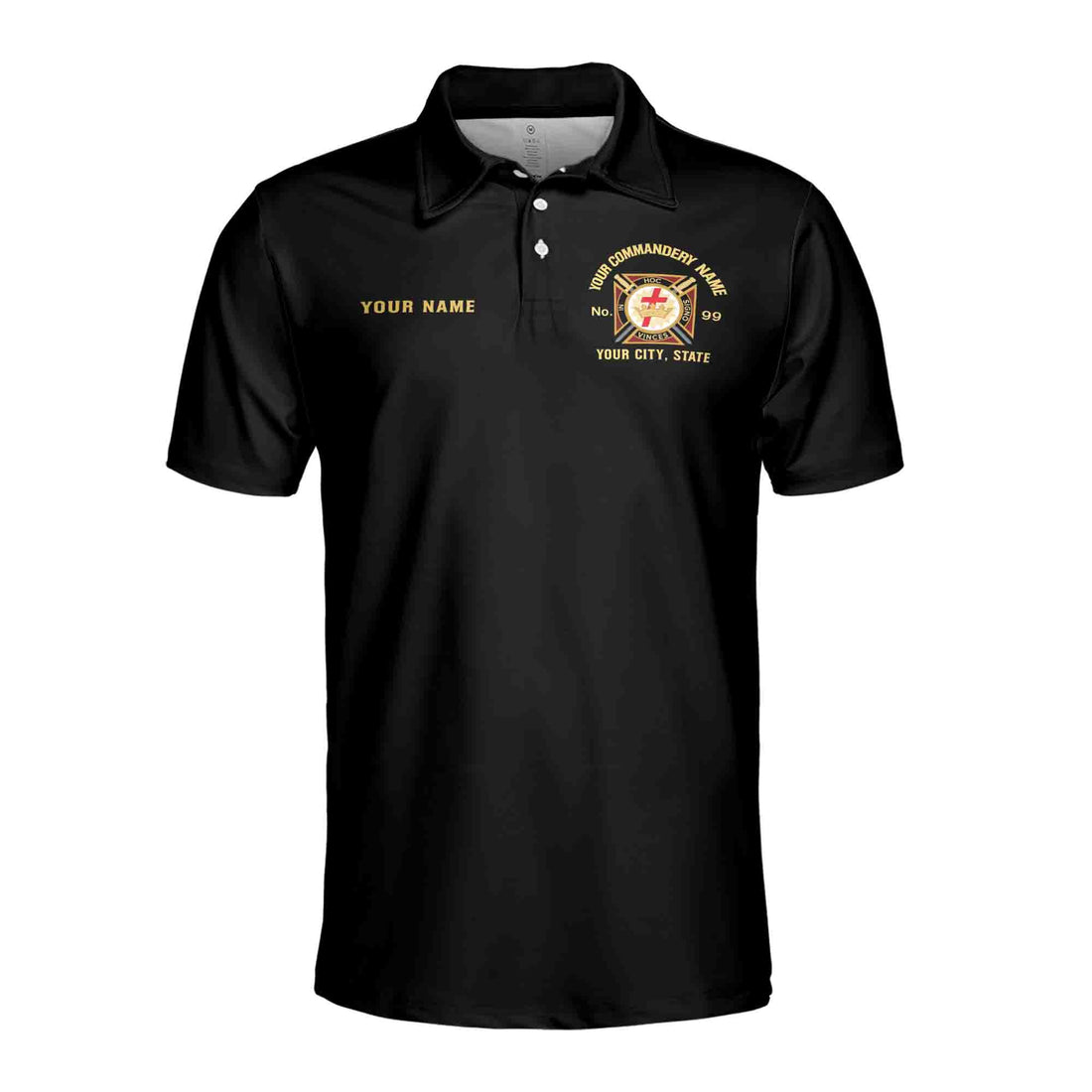 Personalized In Hoc Signo Vinces Symbol Masonry Knight Templar Men's Polo S-5XL