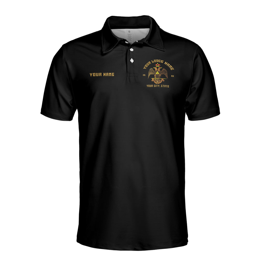 Personalized Scottish Rite 33 Wings Down Freemason Men's Polo Shirt S-5XL