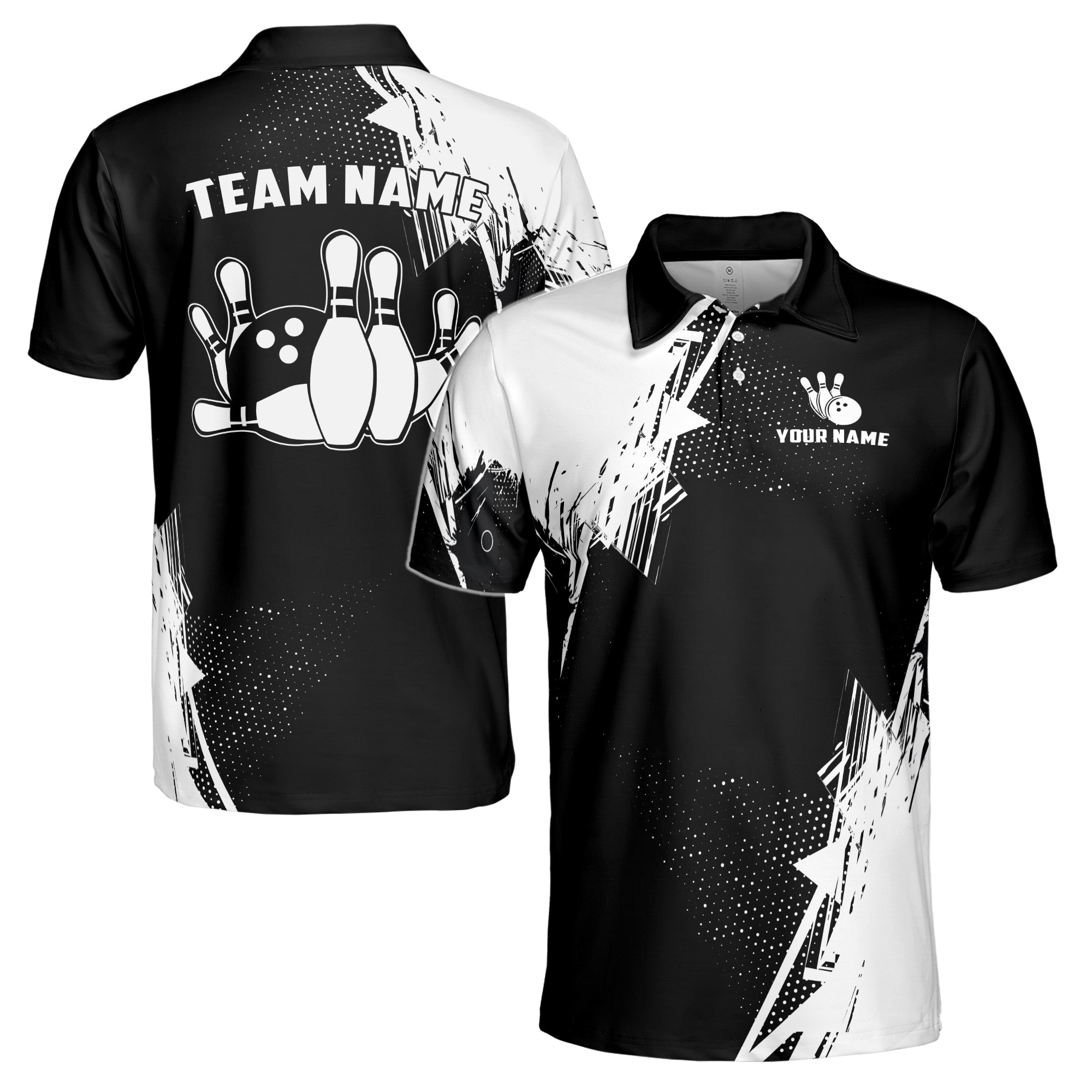 Customized Bowling Team Name Men's Polo Shirt S-5XL
