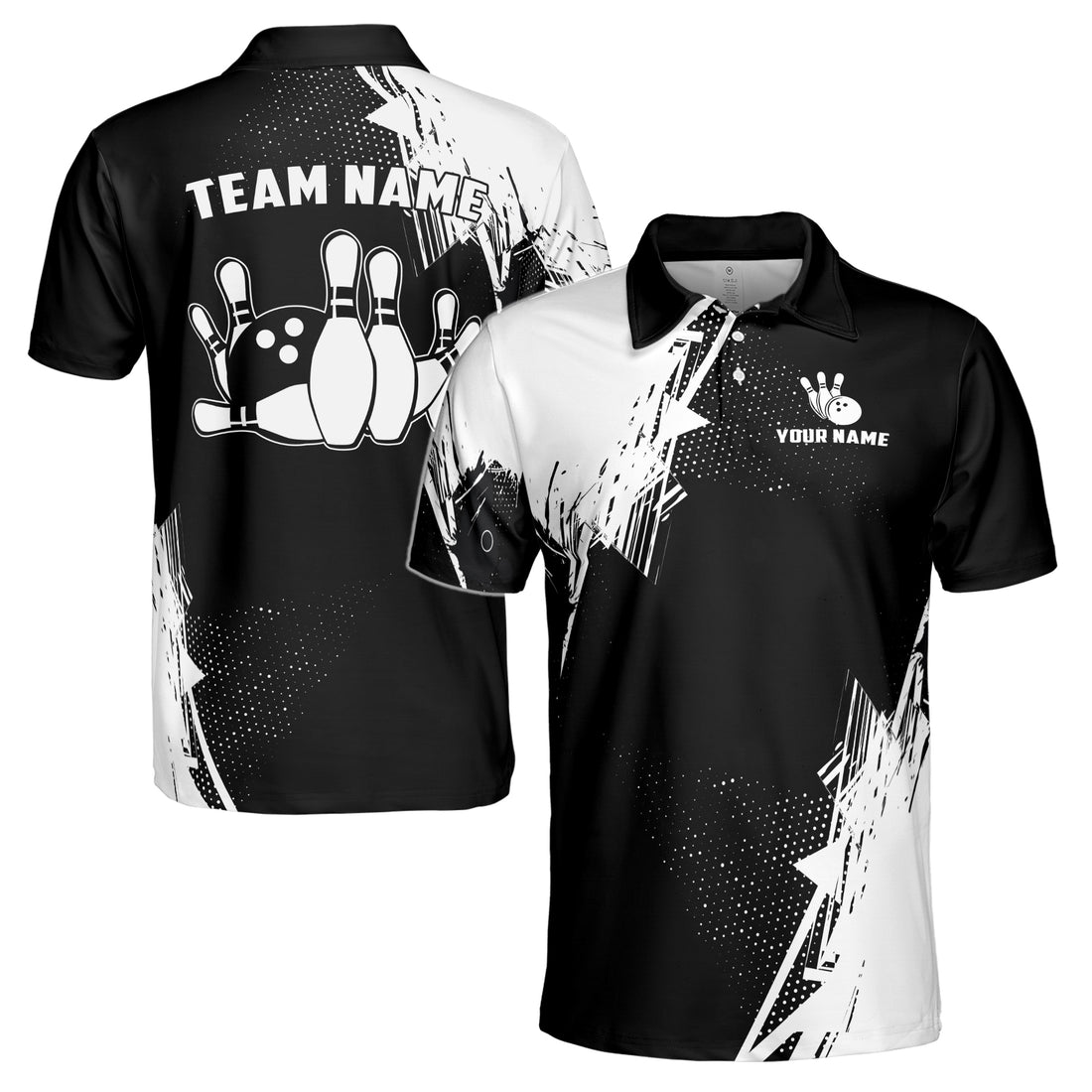 Customized Bowling Team Name Men's Polo Shirt S-5XL