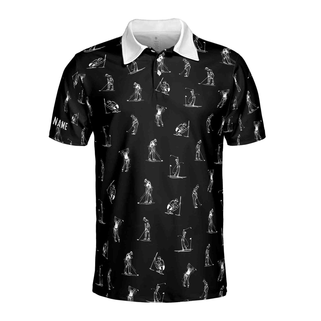 Custom Name Man Play Golfer Multi-Pose Golfer Men's Polo S-5XL
