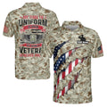 Custom Name My Time In Uniform Is Over Being A Veteran Never Ends Men's Polo S-5XL