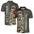 Custom Name Veteran American Soldier America Patriotic Men's Polo S-5XL