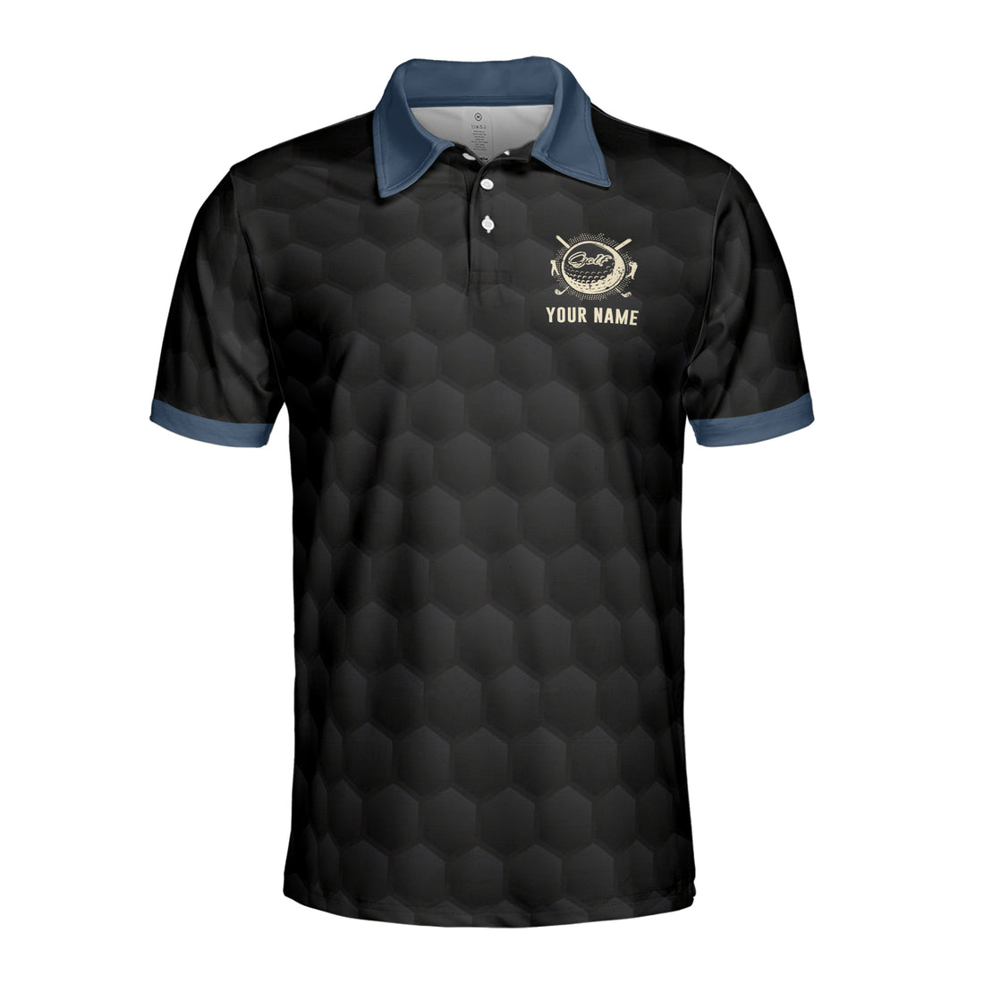Custom Name I'd Tap That Golf Black Cobalt Blue Collar Men's Polo S-5XL
