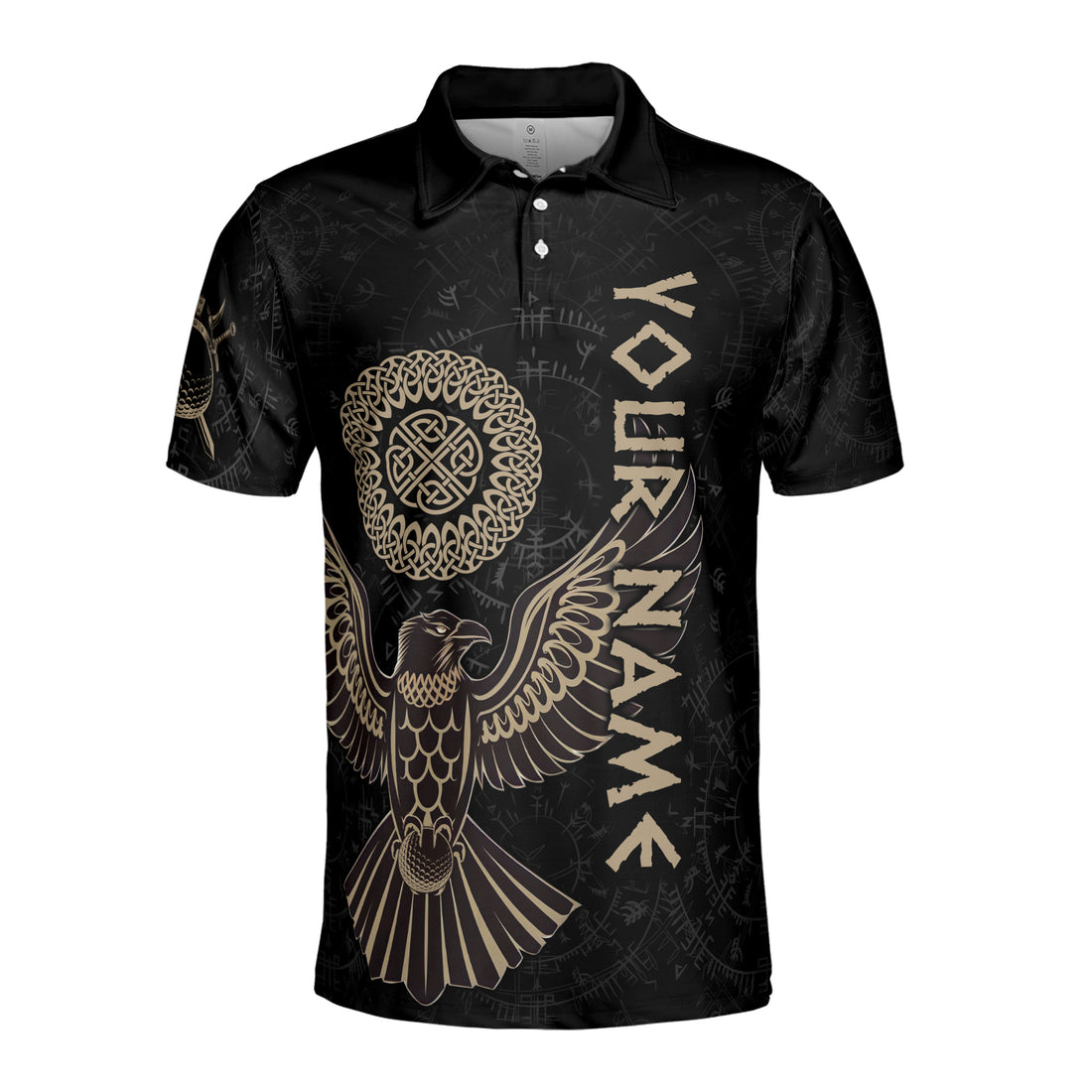 Custom Name The Viking Raven But Like Golf Men's Polo Shirt S-5XL