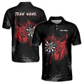 Customized Dark Darts Board Skull Play Darts Men's Polo Shirt S-5XL