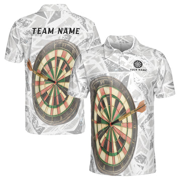 Personalized Grunge Vintage Darts Team Play Men's Polo Shirt S-5XL