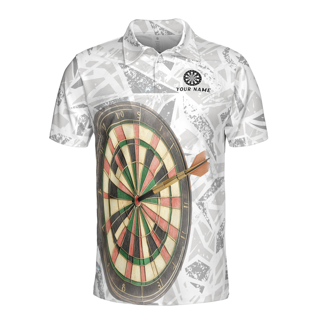 Personalized Grunge Vintage Darts Team Play Men's Polo Shirt S-5XL