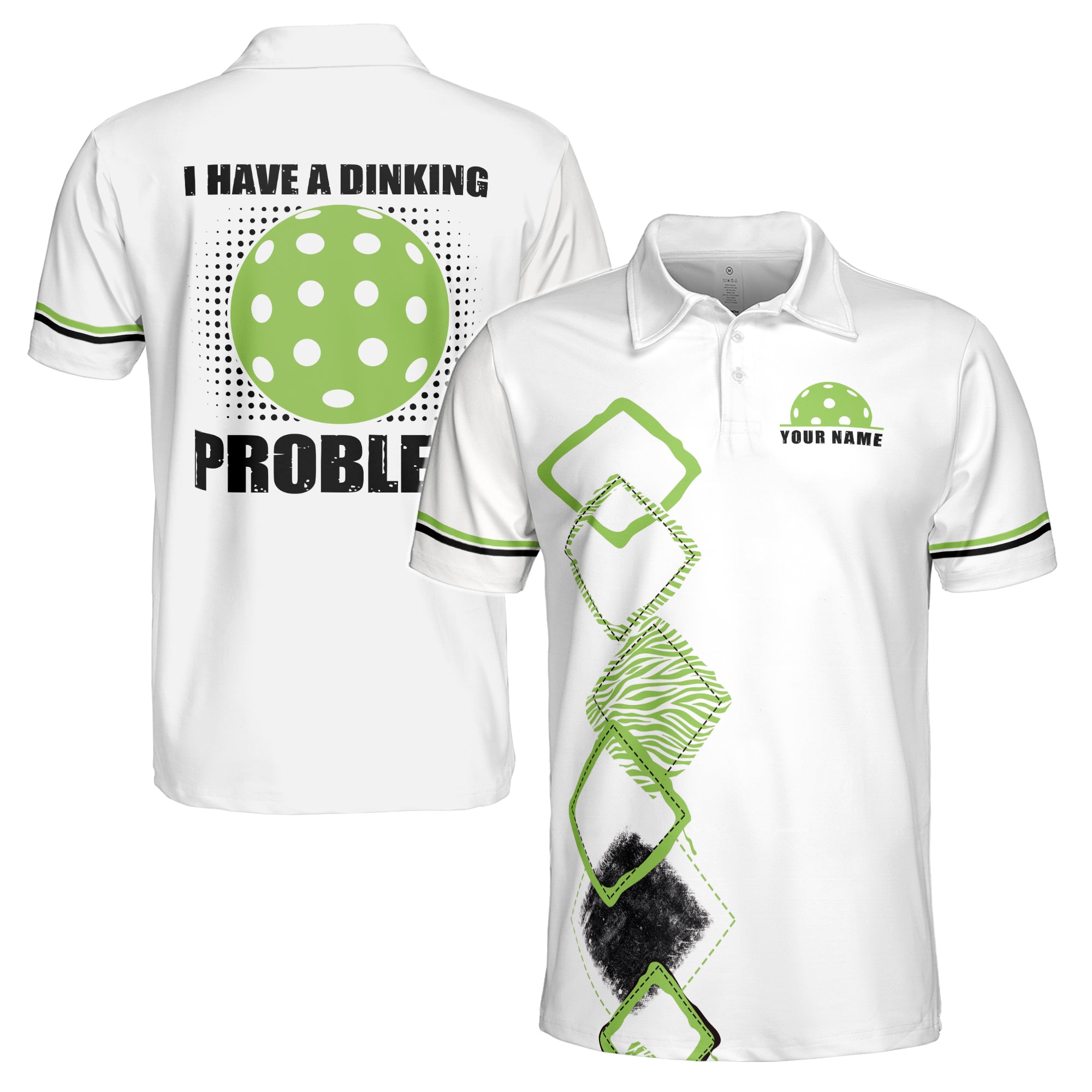 Custom Name I Having A Drinking Problem Argyle Pickleball Men's Polo Shirt S-5XL