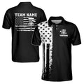Custom Name Team Disc Golf Retro America Flag Men's Polo Shirt S-5XL