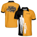 Custom Name Happy Father and Son Silhouette Black Yellow Men's Polo Shirt S-5XL