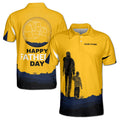 Custom Name Father and Son Fist Bump Yellow Mountain Men's Polo Shirt S-5XL