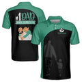 Custom Name No.1 Dad Father and Son Silhouette Green Men's Polo Shirt S-5XL
