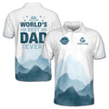 Custom Name World's Best Dad Ever Blue Moutain Pattern Men's Polo Shirt S-5XL