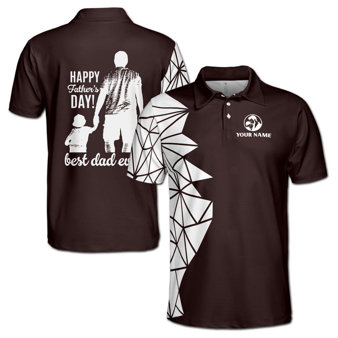 Custom Name Best Dad Ever Gift for Father Men's Polo Shirt S-5XL