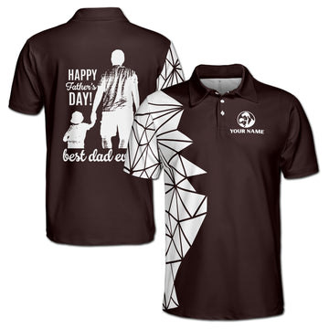 Custom Name Best Dad Ever Gift for Father Men's Polo Shirt S-5XL