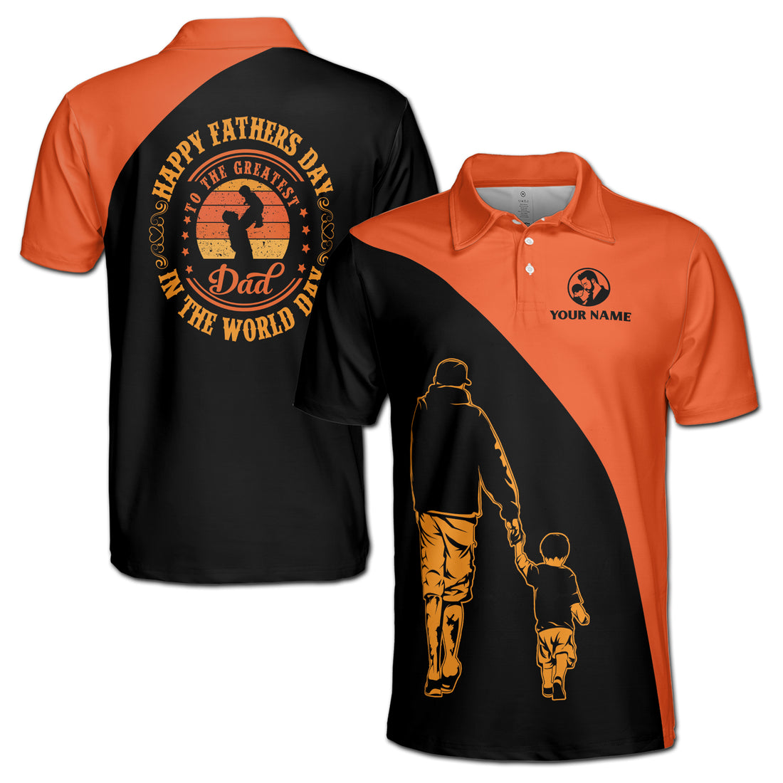 Custom Name To The Greatest Dad in The World Gift for Dad Men's Polo Shirt S-5XL
