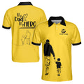 Custom Name My Dad Is My Hero Gift for Father Yellow Men's Polo Shirt S-5XL