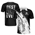 Custom Name Best Dad Ever Grunge Black Father's Gift Men's Polo Shirt S-5XL