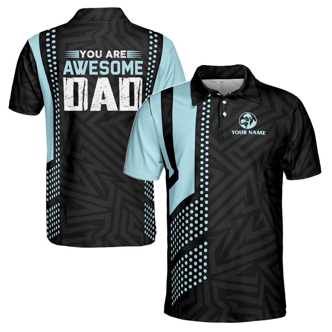 Custom Name You Are Awesome Dad Gift for Father Men's Polo Shirt S-5XL