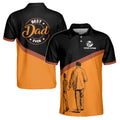 Custom Name Best Dad Ever Father and Son Silhouette Men's Polo Shirt S-5XL