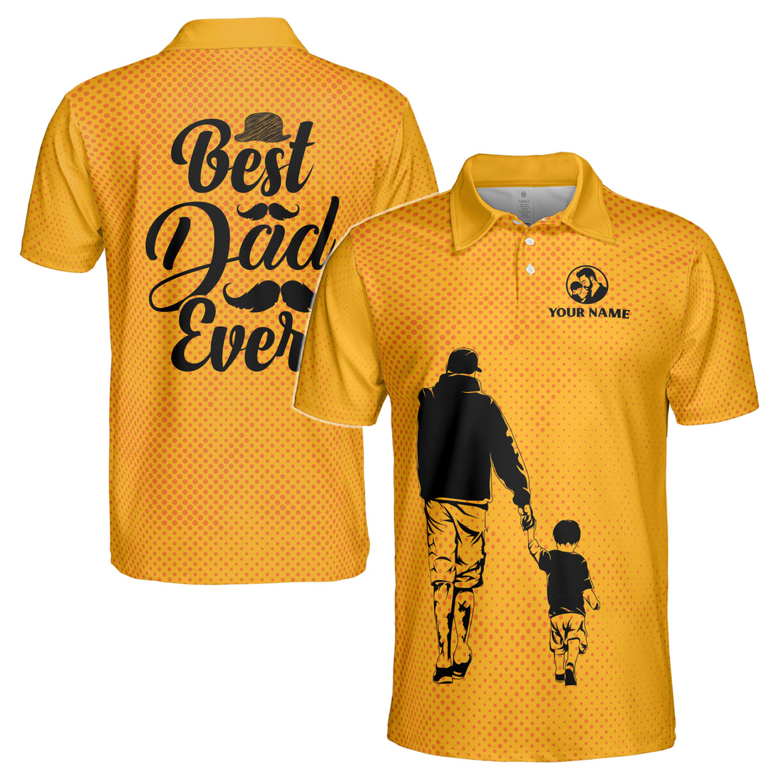 Custom Name Best Dad Ever Father and Son Men's Polo Shirt S-5XL