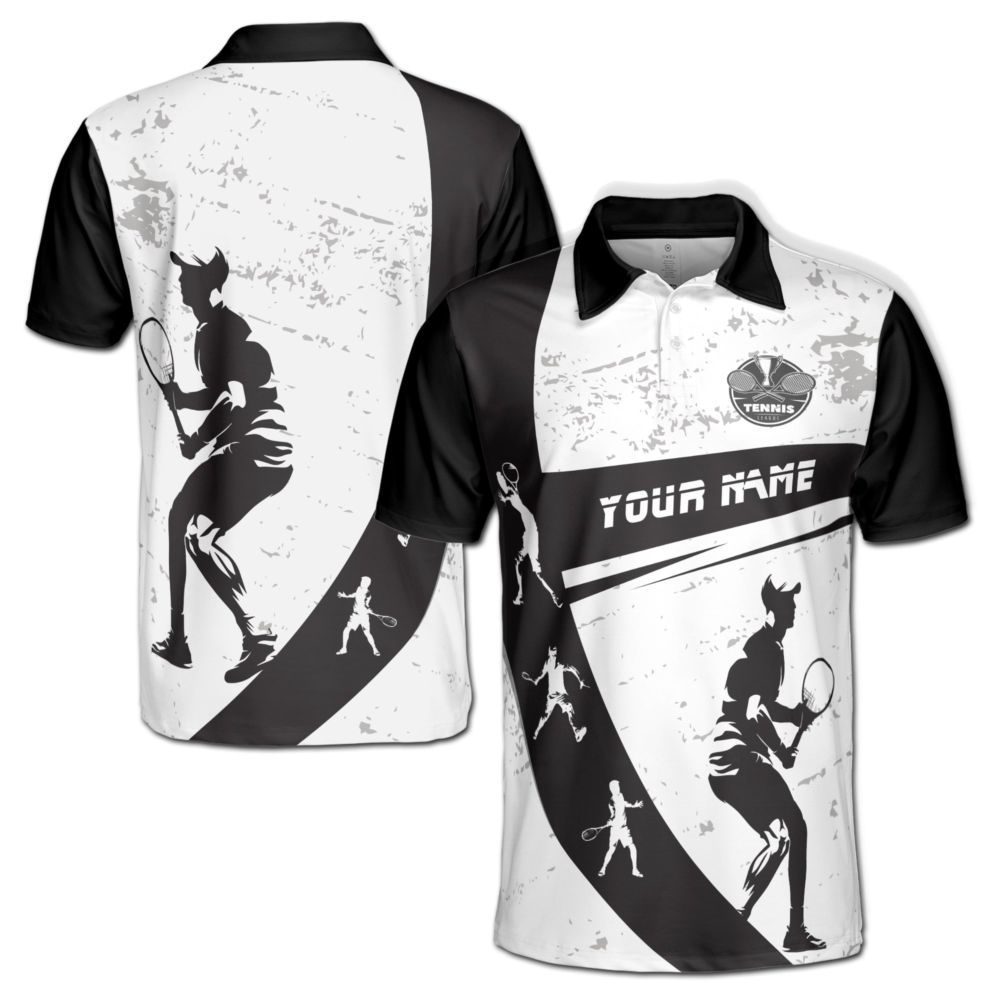 Custom Name Let's Play Tennis Men's Polo Shirt S-5XL