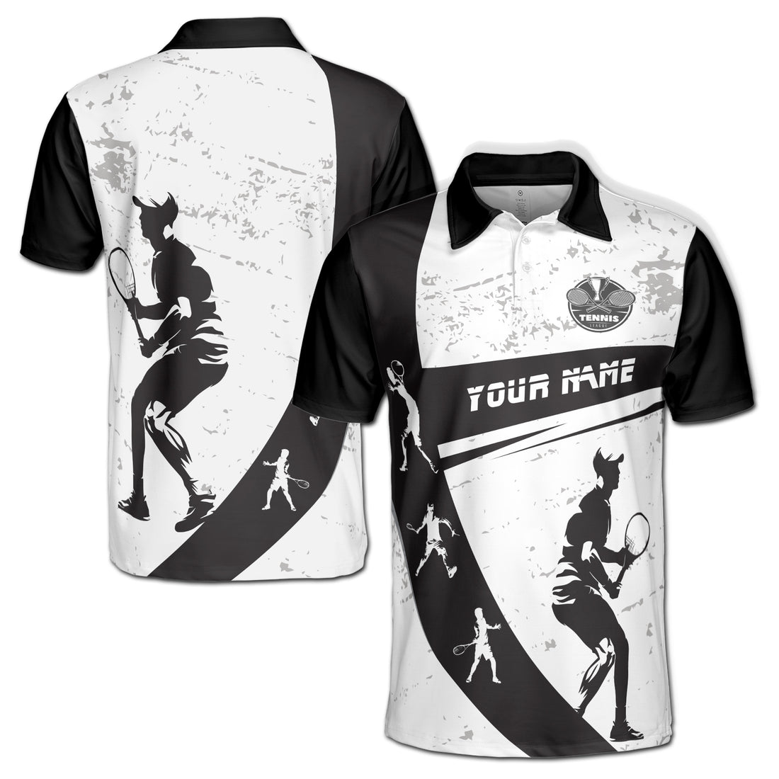 Custom Name Let's Play Tennis Men's Polo Shirt S-5XL