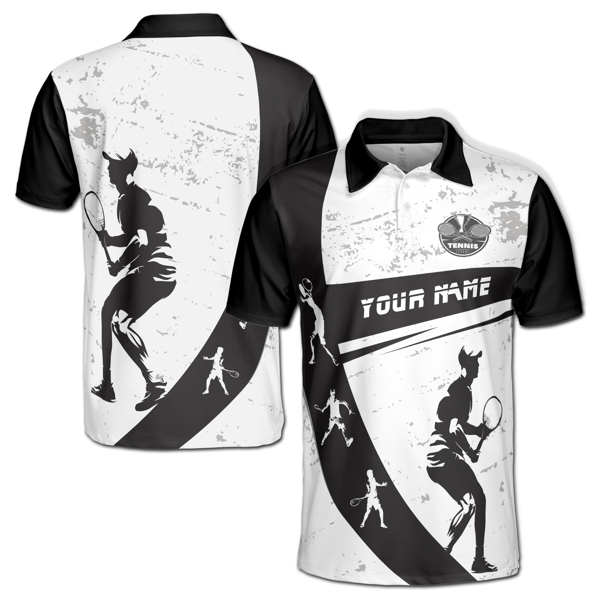 Custom Name Let's Play Tennis Men's Polo Shirt S-5XL